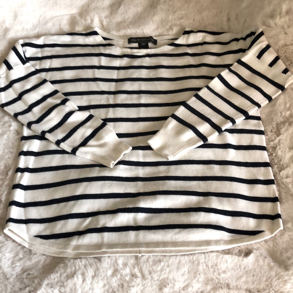 FRENCH CONNECTION STRIPED LONG SLEEVE TOP